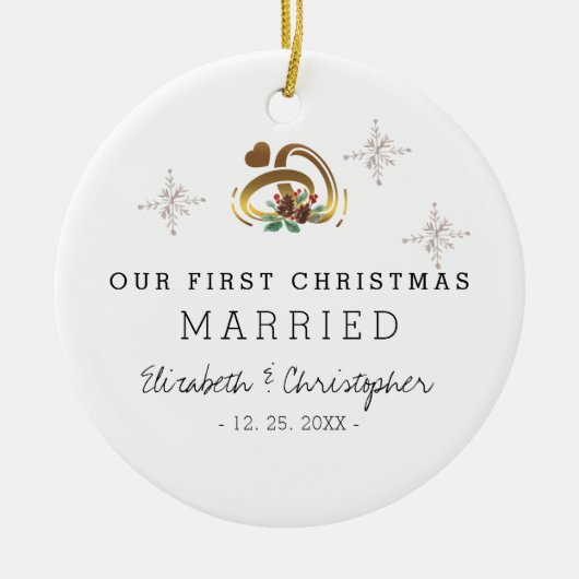 Moderne kerstfoto keramisch ornament (Voorkant)