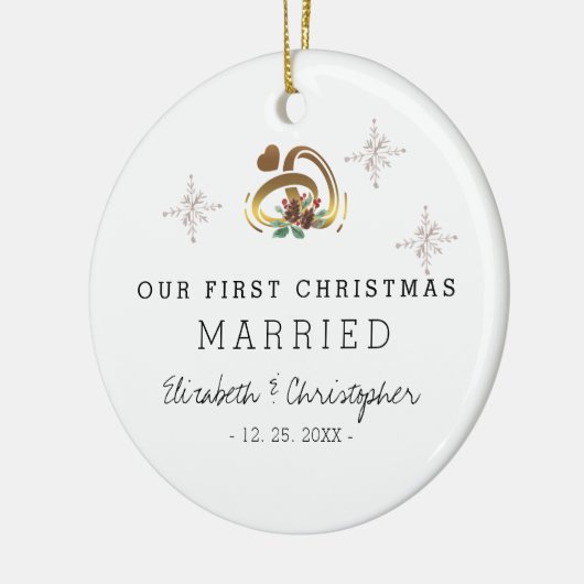 Moderne kerstfoto keramisch ornament (Links)