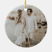 Moderne kerstfoto keramisch ornament (Achterkant)