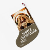 Moderne kerstfoto kleine kerstsok (Achterkant (Hangend))