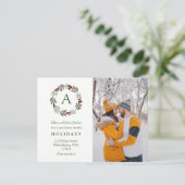 Moderne kerstfoto met elegant aankondigingskaart (Staand voorkant)