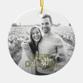 Moderne kerstfoto op maat keramisch ornament (Voorkant)