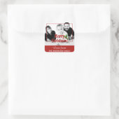 Moderne kerstfoto op maat vierkante sticker (Tas)