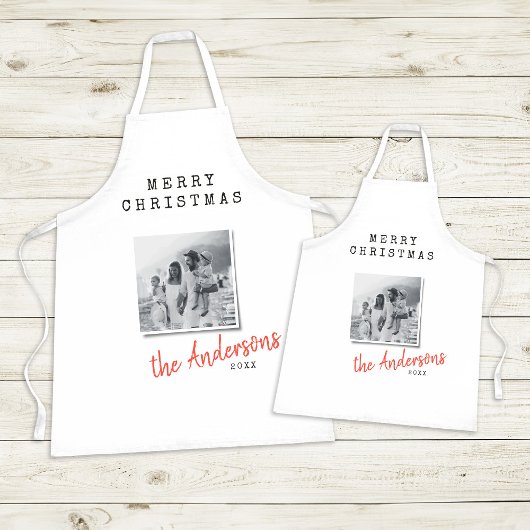 Moderne  kerstfoto schort