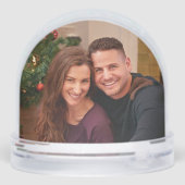 Moderne kerstfoto sneeuwbol (Achterkant)