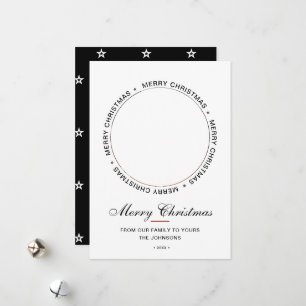 Moderne kerstfoto van Merry Feestdagenkaart