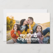 Moderne kerstfoto van typografie feestdagenkaart (Voorkant)