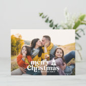 Moderne kerstfoto van typografie feestdagenkaart (Staand voorkant)