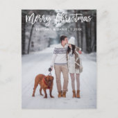 Moderne kerstfoto voor penseel script briefkaart (Voorkant)