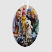 Moderne kerstfoto voor penseel script ornament (voorkant)