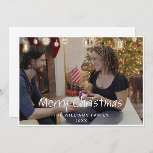 Moderne kerstfotofeestkaart aankondiging (Voorkant / Achterkant)