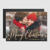 Moderne kerstfotoholiday Magnetic Card (Voorkant / Achterkant)