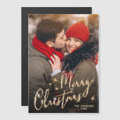 Moderne kerstfotoholiday Magnetic Card (Voorkant / Achterkant)