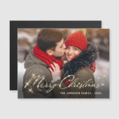 Moderne kerstfotoholiday Magnetic Card (Voorkant / Achterkant)