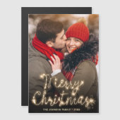 Moderne kerstfotoholiday Magnetic Card (Voorkant / Achterkant)