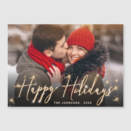 Moderne kerstfotoholiday Magnetic Card (Voorkant)