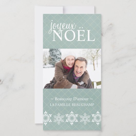 Moderne kerstfotokaart feestdagenkaart (Voorkant)