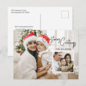 Moderne kerstfotokaart met instapmodel feestdagenkaart (Voorkant / Achterkant)
