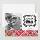 Moderne kerstfotokaarten feestdagenkaart (Voorkant / Achterkant)