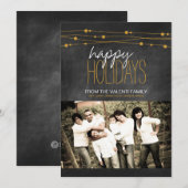 Moderne kerstfotokaarten voor Chalkboard Feestdagenkaart (Voorkant / Achterkant)