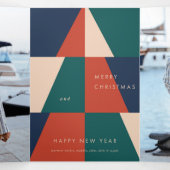 Moderne kerstgeometrie drieluik wenskaart (Binnenkant midden)