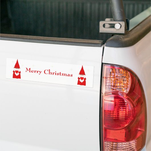 Moderne kerstgnomen bumpersticker (Op Truck)