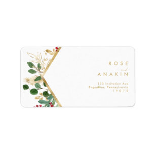 Moderne kerstgrenery Adres witte RSVP Etiket
