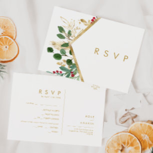 Moderne kerstgrenery   Menu Choice RSVP-kaart