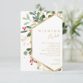Moderne kerstgrenery | White Wishing Well Informatiekaartje (Staand voorkant)