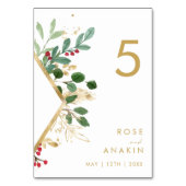 Moderne kerstgrenery | Wit-tabelnummer Kaart (Achterkant)