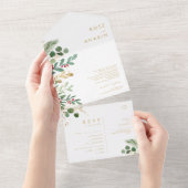 Moderne kerstgrenery | Witte zegels en verzenden All In One Uitnodiging (Afscheurbaar)
