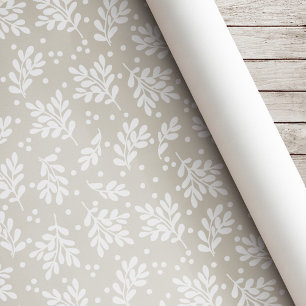 Moderne Kerstgroen Kerstcadeau Beige Cadeaupapier