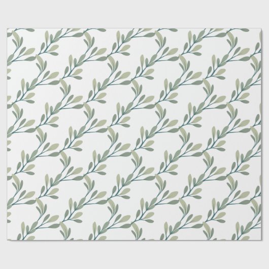 Moderne Kerstgroen Kerstmis Cadeaupapier (Vlak)