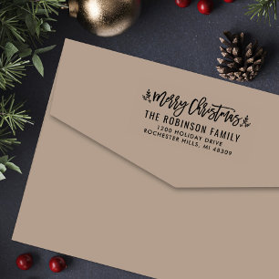 Moderne Kerstgroen Retouradres Zelfinktende Stempel