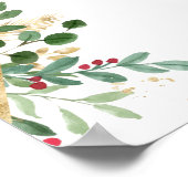 Moderne Kerstgroen | Witte gastboekbord Poster (Hoek)