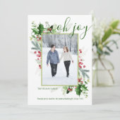Moderne kerstgroenery Religieuze Greeting Feestdagenkaart (Staand voorkant)