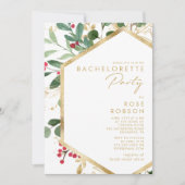 Moderne kerstgroenery White Bachelorette Party Kaart (Voorkant)