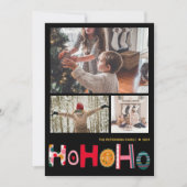 Moderne kerstgroet 3 foto feestdagenkaart (Voorkant)