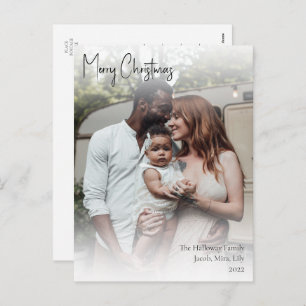 Moderne kersthandgeschreven script, volledige foto feestdagenkaart