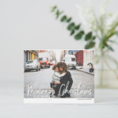 Moderne kersthandschriftenfoto briefkaart (Staand voorkant)