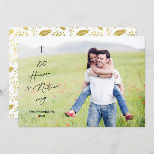 Moderne kersthemel met religie en Natuur foto Feestdagenkaart