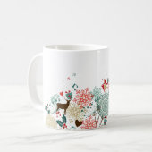 Moderne Kerstherten & Bloemen Koffiemok (Voorkant links)