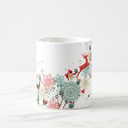 Moderne Kerstherten & Bloemen Koffiemok (Center)