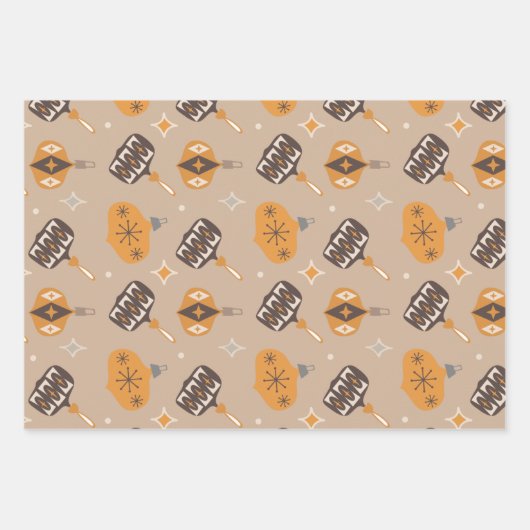 Moderne kerstinpakpapierbladen uit de middeleeuwen inpakpapier vel (Voorkant)