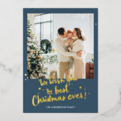 Moderne Kerstkaart Folie Feestdagenkaart (Voorkant)