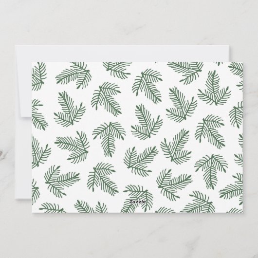 Moderne Kerstkaart met blad (Achterkant)