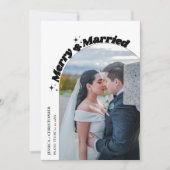 Moderne Kerstkaart met Boog en 'Merry & Married' v (Voorkant)