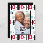 Moderne Kerstkaart met foto - Scandinavische Doodl (Voorkant / Achterkant)