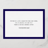 Moderne Kerstkaart met Goud Folie voor Zakelijk Ge Folie Feestdagenkaart (Achterkant)