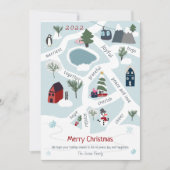 Moderne kerstkaart met illustraties (Voorkant)